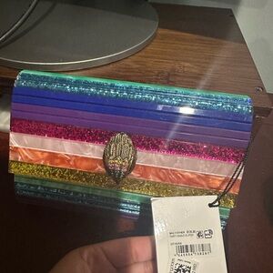 Multicolor Striped Clutch Never used